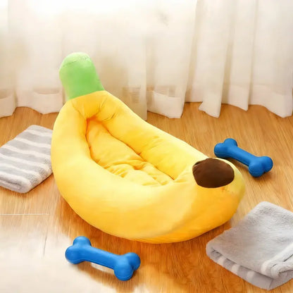 Banana Boat Pet Bed, Shaped Beds, Detachable and Washable, Suitable for Small/Medium Cats/Dogs, Kitten Bed, Universal Design, Comfortable and Soft, Secure Pet Bed