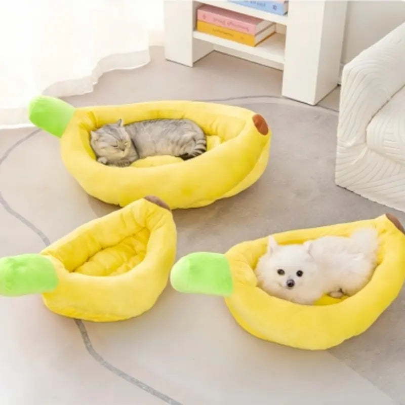 Banana Boat Pet Bed, Shaped Beds, Detachable and Washable, Suitable for Small/Medium Cats/Dogs, Kitten Bed, Universal Design, Comfortable and Soft, Secure Pet Bed